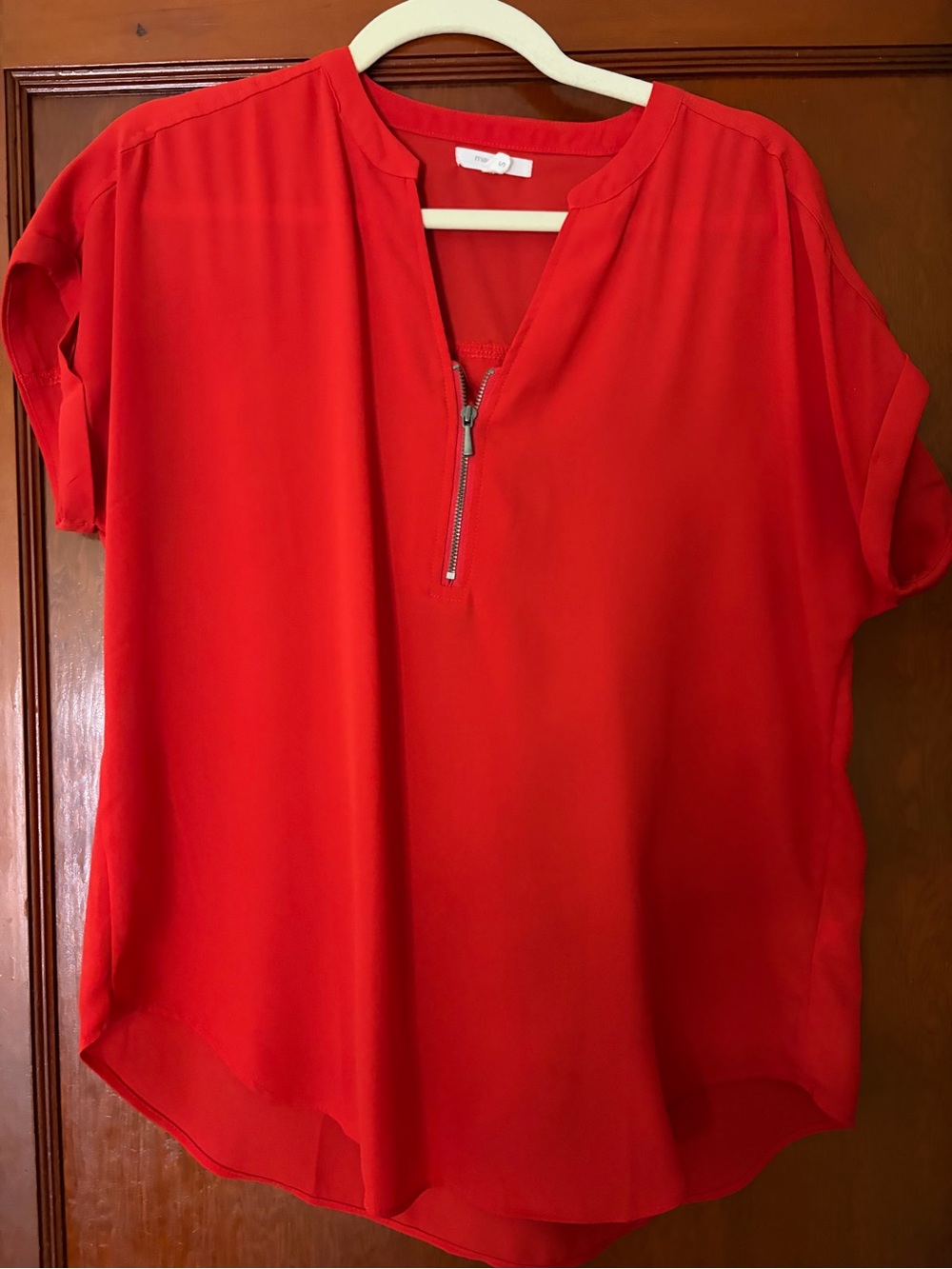 Maurices Red Zip-Front Blouse